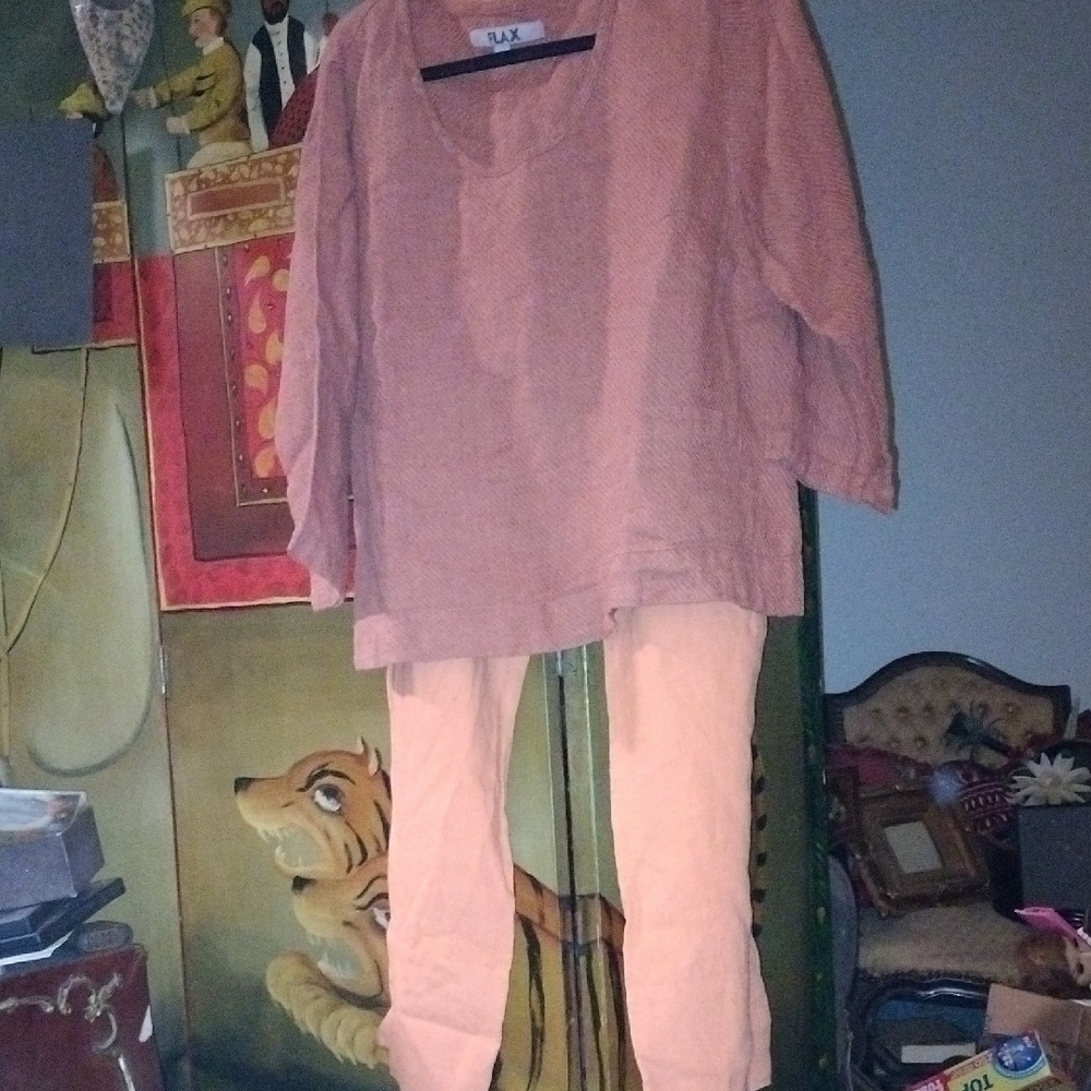 Vintage Beautiful Flax Linen Pants And Top